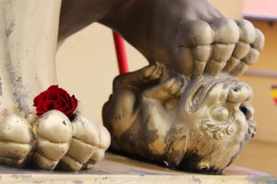 Löwen-Skulptur am Portal der Pagode Vien Giac. Foto: HdR/Beelte-Altwig